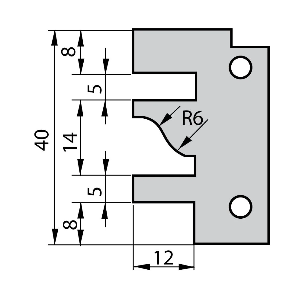 Profilmesser für 641 - Profil A, 40×26×2 mm -1