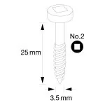 Pocket Hole Schrauben - 3,5x25mm, Feingewinde, zylindrischer Kopf, 500 Stk -6