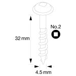 Pocket Hole Schrauben - 4,5x32mm, Grobgewinde, Tellerkopf, 300 Stk -5