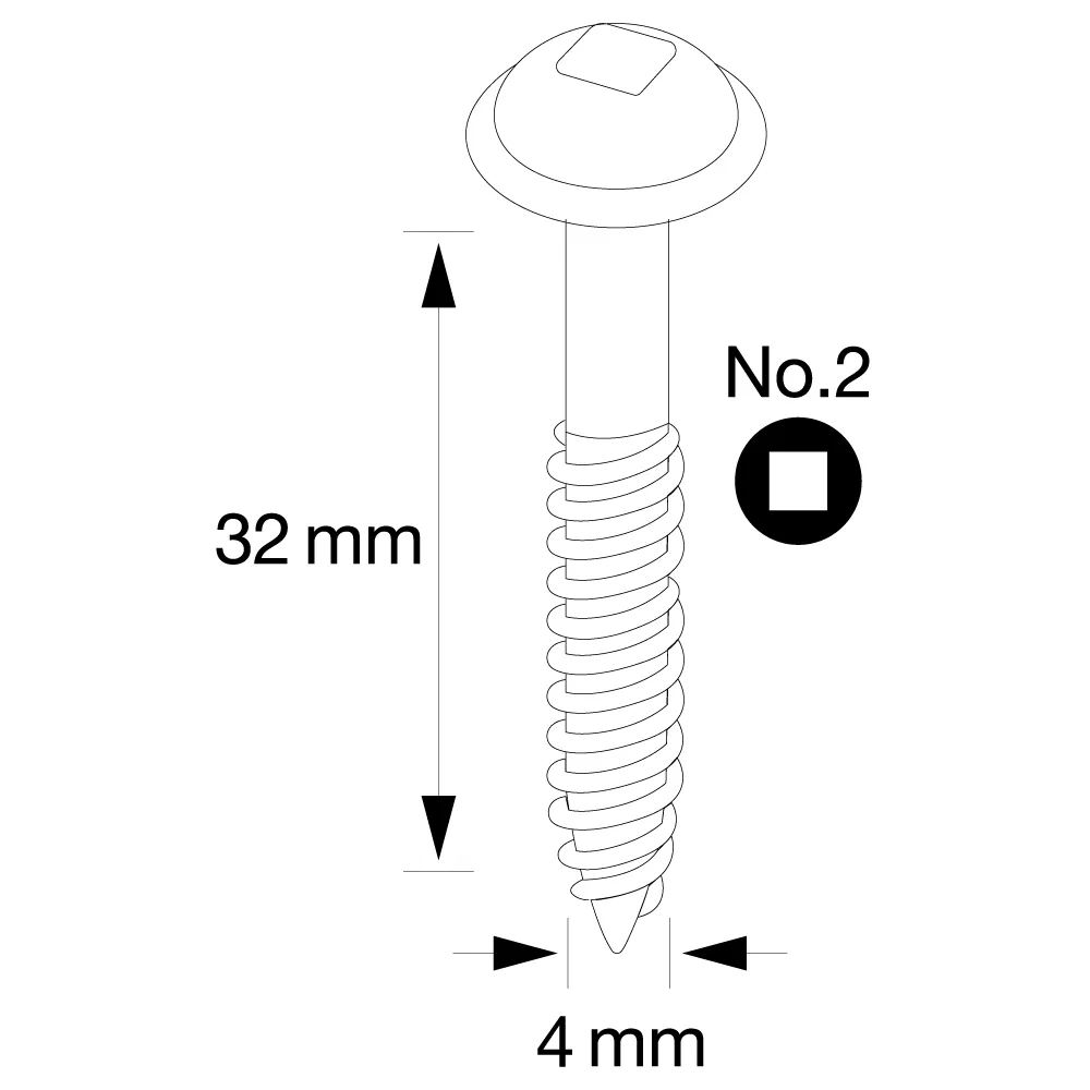Pocket Hole Schrauben - 4x32mm, Feingewinde, Tellerkopf, 300 Stk -7