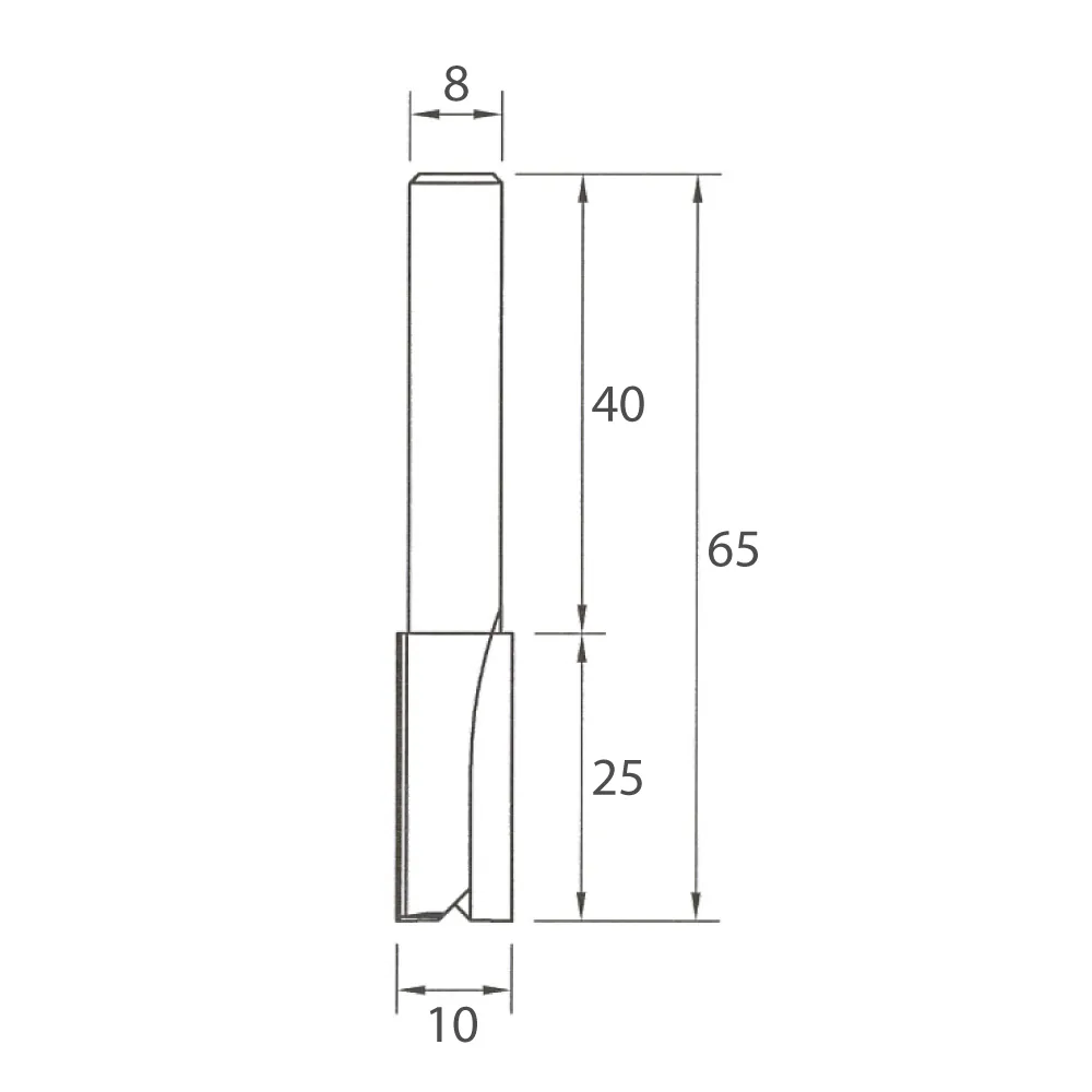 M100 Nutfräser - D10x25 L65 S=8 HW -6