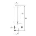 M118 Zinkenfräser - 8° D12,7x20 L68 S=8 HW -6