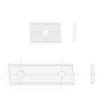 N014 Hartmetall-Wendeplatte Z2 schräg - 50x12x1,5 UNI R -1