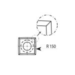 RSS-CB quadratisch abgerundetes Messer - 11x11x2 HW -1