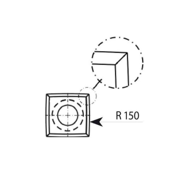 RSS-CB quadratisch abgerundetes Messer - 11x11x2 HW -1