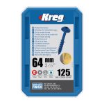 Kreg Blue-Kote Maxi-Loc Pocket-Hole Schrauben - 64 mm, grobgewinde, 125 Stück -1