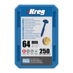 Kreg Blue-Kote Maxi-Loc Pocket-Hole Schrauben - 64 mm, grobgewinde, 250 Stück -1