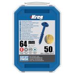 Kreg Blue-Kote Maxi-Loc Pocket-Hole Schrauben - 64 mm, grobgewinde, 50 Stück -1