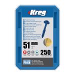 Kreg Blue-Kote Maxi-Loc Pocket-Hole Schrauben - 51 mm, grobgewinde, 250 Stück -1