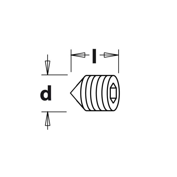 Schraube STEI konische Spitze - M5x5 CMT -2