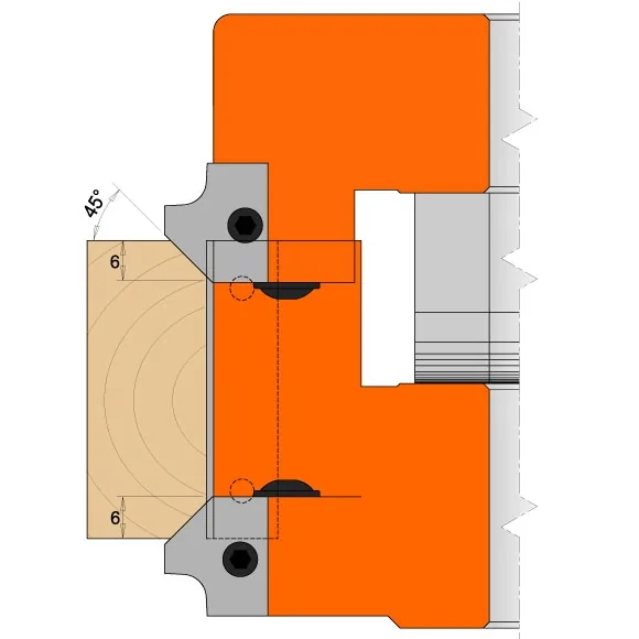 CMT Messer für C694005 - Messerpaar R5+45° prof.B5 untere -2