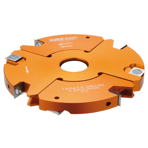 CMT 2-teilige Messerköpfersets für verstellbare Nuten MAN - D150x14-28 d35 Z2+2 V2+2 ALU -1