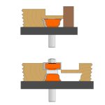 CMT C955 2-teilige Fräsersets für V-förmige Verbindungen - D38 + 35 Kugellager 22 S=12 HW -4