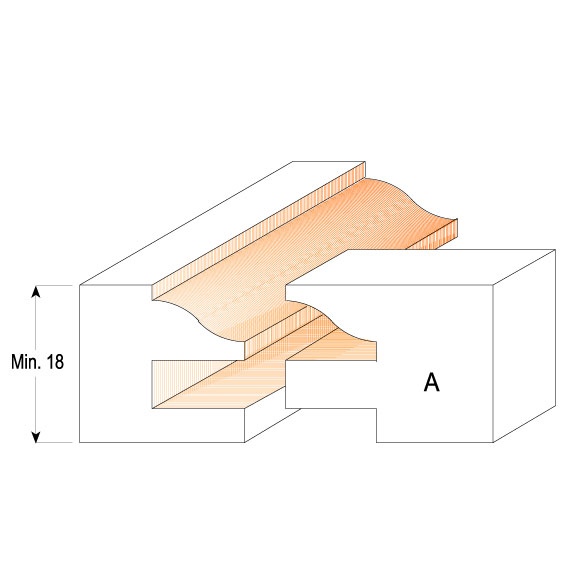 CMT C991 Fräsersets für Profile und Konterprofile - D44,4 t18-22 Profile A S=12 HW -1
