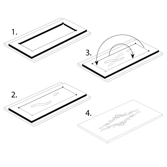 CMT set für ornamente, 3D Fräser S = 8 mm, klassische Schablone mit rahmen -3