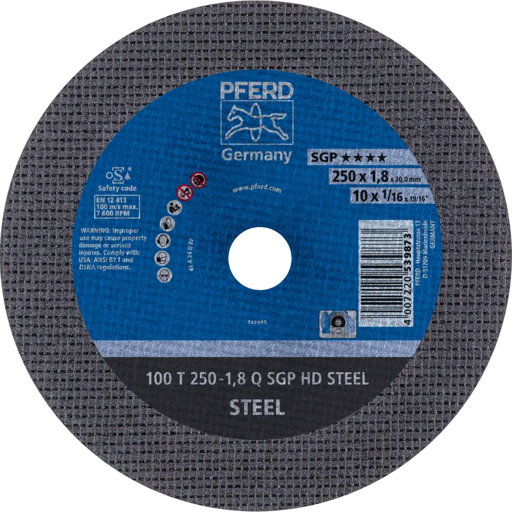 Pferd Tools PFERD TOOLS Stationäre Trennscheibe T 250x1,8x30mm "mittelhart" HD STEEL für Stahl 100m/s-1 Product picture Primär-Darstellung