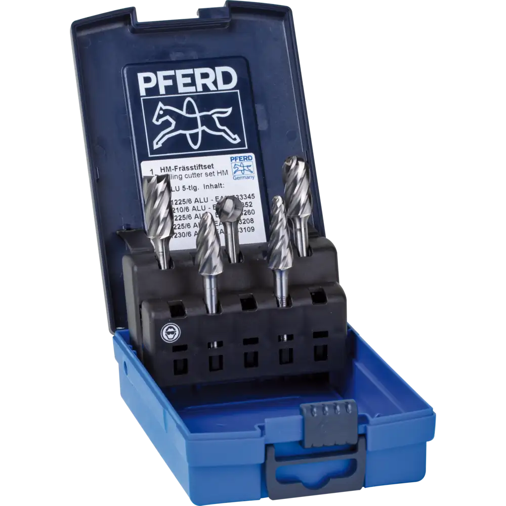 Pferd Tools PFERD TOOLS Hartmetall Hochleistungsfrässtift Set 1612 ALU 5-tlg. Ø 12mm Schaft-Ø 6mm ALU/NE-Metalle ALU/NE-1 Product picture Primär-Darstellung