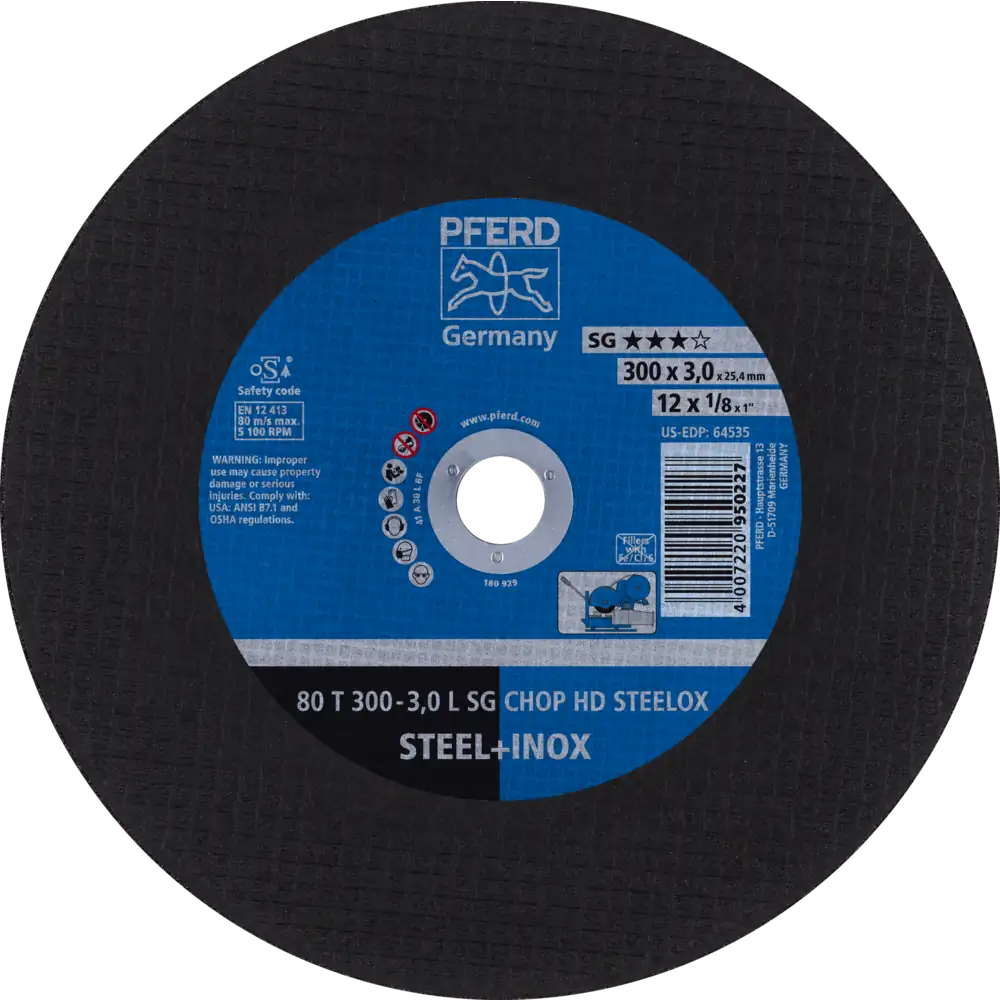 Pferd Tools PFERD TOOLS Trennscheibe T 300x3,0x25,4 mm Leistungslinie SG CHOP HD STEELOX für Stahl/Edelstahl-1 Product picture Primär-Darstellung