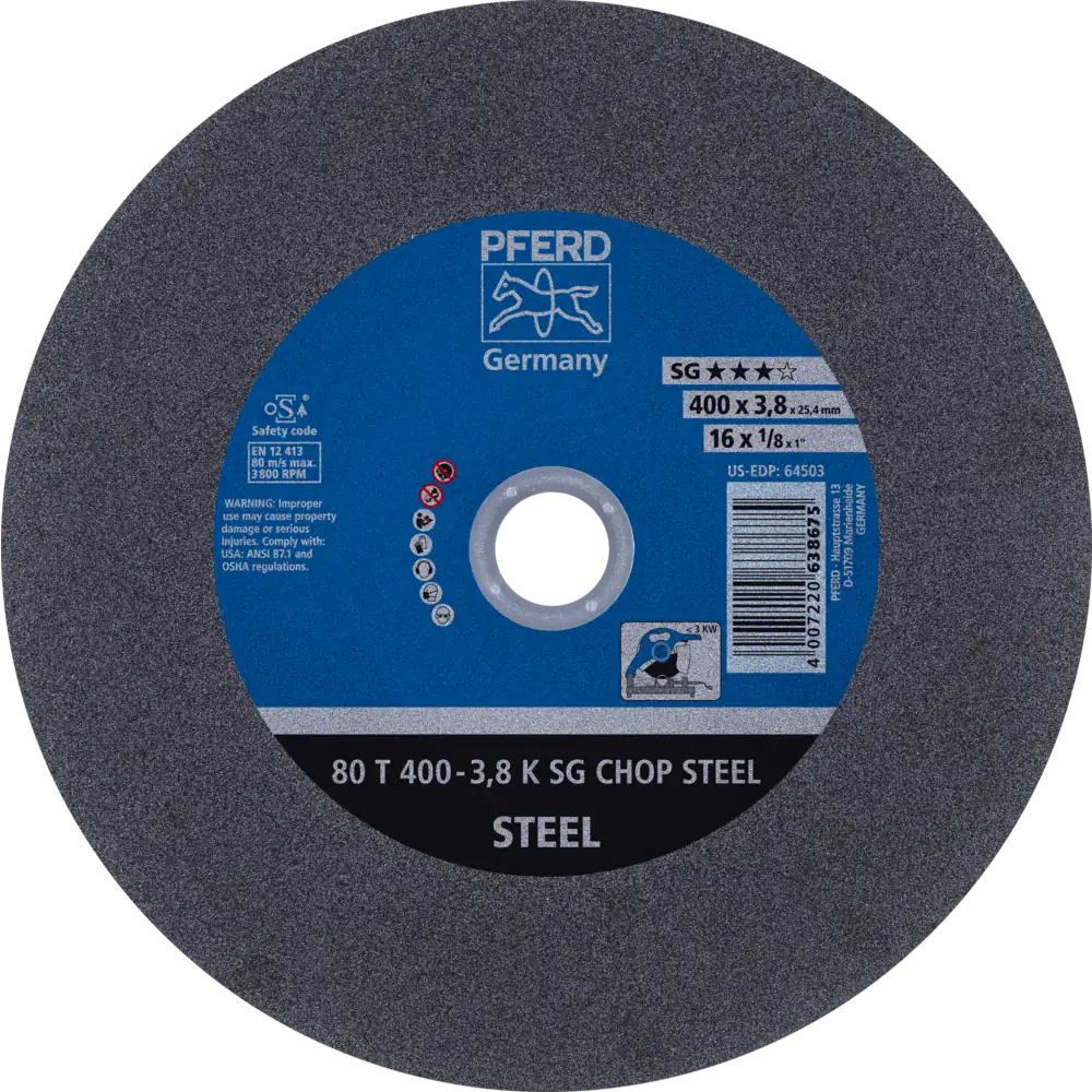 Pferd Tools PFERD TOOLS Trennscheibe Metallkreissäge T 400x3,8x25,4 mm Leistungs-Li. SG CHOP STEEL für Stahl-1 Product picture Primär-Darstellung
