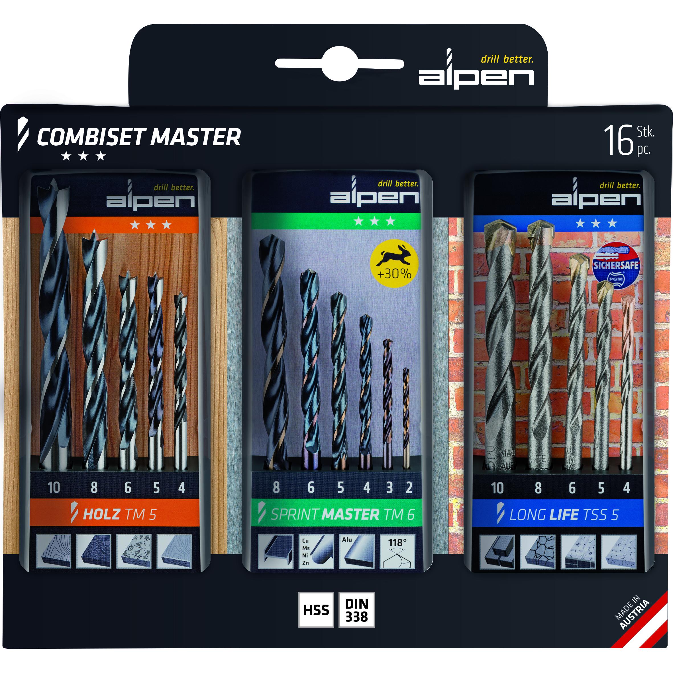 -9.jpg Alpen Drill Combiset Master-Holz/Stein/Metall 16-tlg., Holz TM 5,LongLife TSS 5, HSS-Sprint Master TM 6, SET Combiset Master – Bild 1