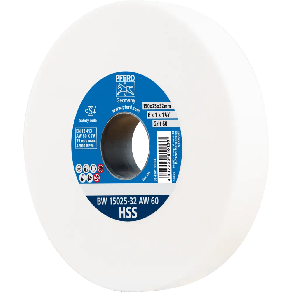 Pferd Tools PFERD TOOLS Schleifbockscheibe Ø 150x25 mm Bohrung-Ø 32 mm A60 zum Schärfen von HSS-Bohrern-1 Product picture Primär-Darstellung