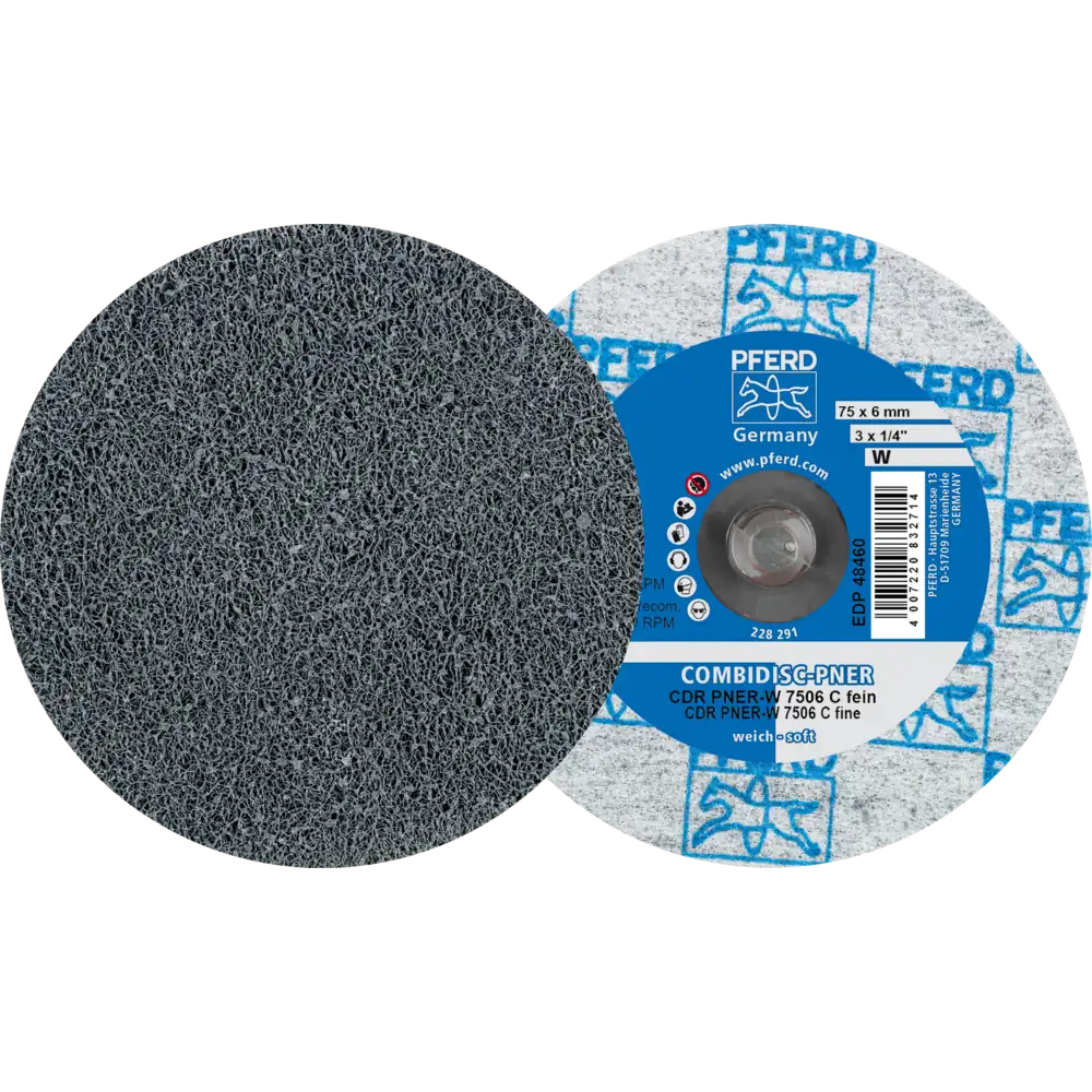 Pferd Tools PFERD TOOLS COMBIDISC verpresste Vliesronde CDR PNER Ø 75 mm Weich SIC Fein für Finish-1 Product picture Primär-Darstellung