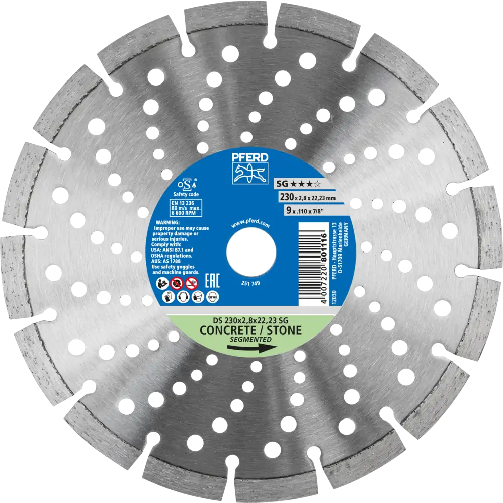 Pferd Tools PFERD TOOLS Diamant-Trennscheibe DS 230x2,8x22,23 mm SG für schnelles Trennen von Stein und Beton-1 Product picture Primär-Darstellung