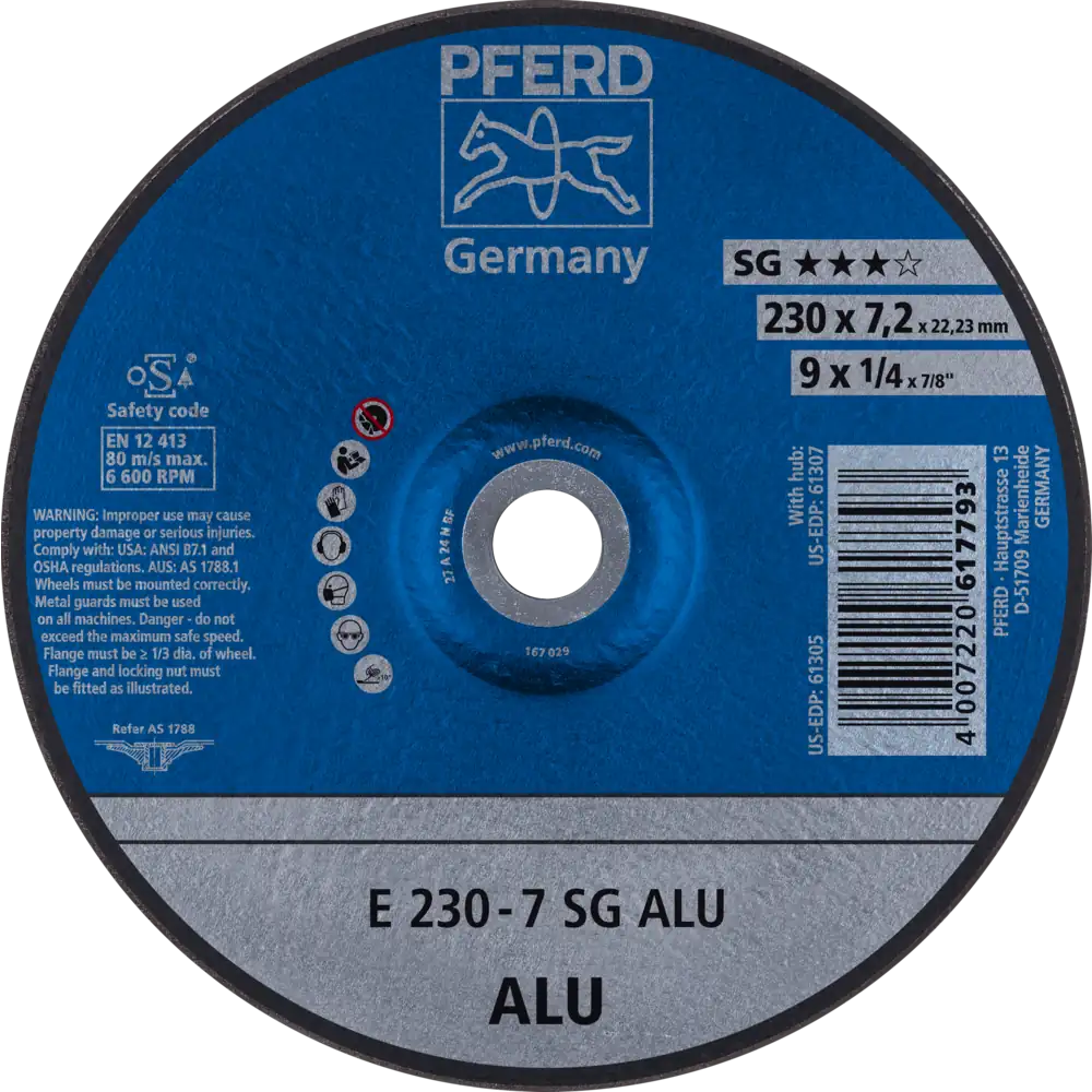Pferd Tools PFERD TOOLS Schruppscheibe E 230x7,2x22,23 mm Leistungslinie SG ALU für Alu-1 Product picture Primär-Darstellung