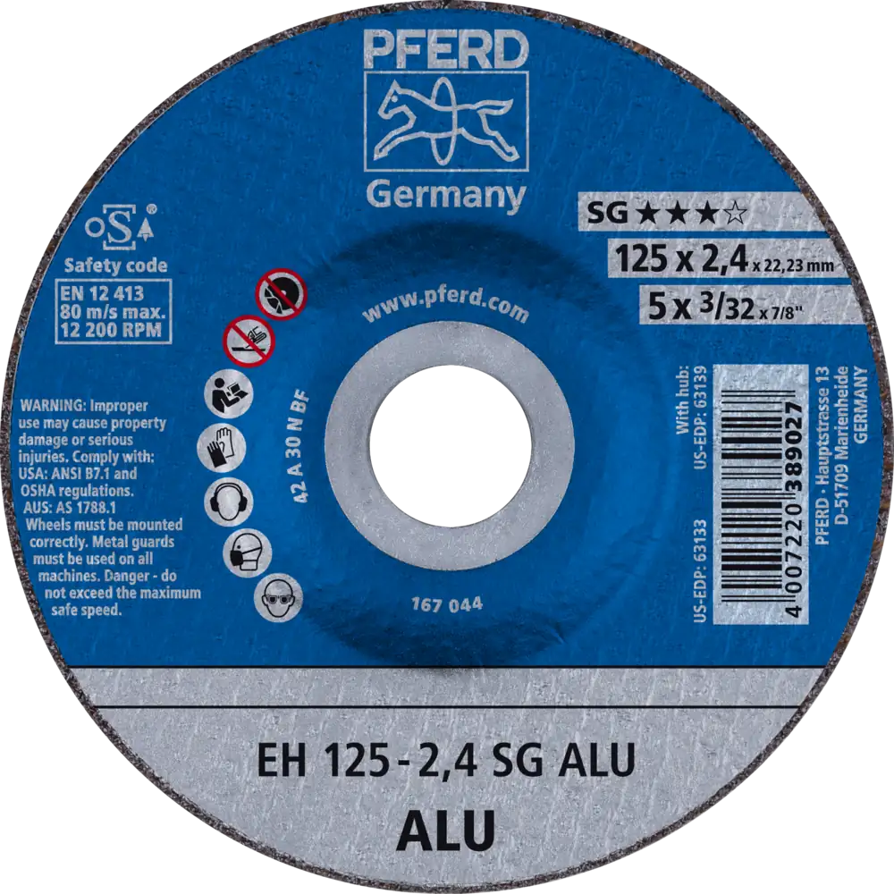 Pferd Tools PFERD TOOLS Trennscheibe EH 125x2,4x22,23 mm gekröpft Leistungslinie SG ALU für Alu-1 Product picture Primär-Darstellung