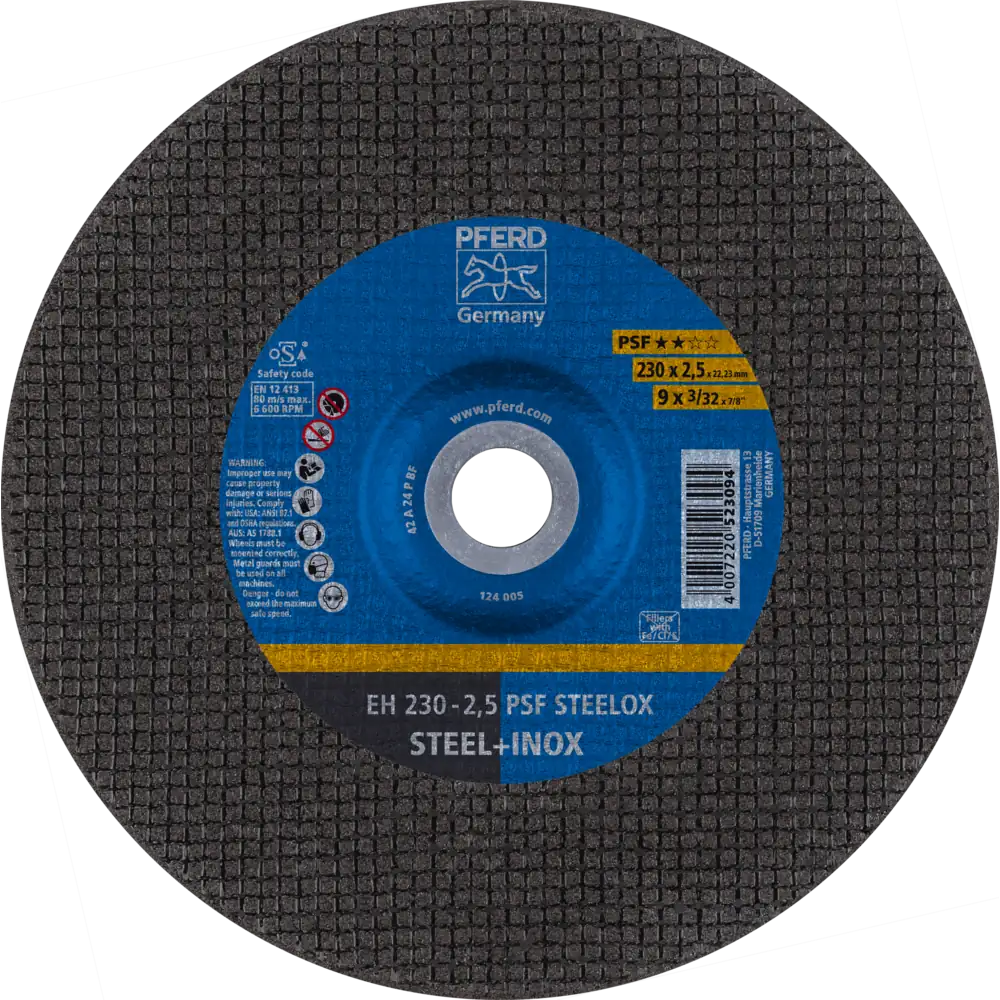 Pferd Tools PFERD TOOLS Trennscheibe EH 230x2,5x22,23 mm gekröpft Universallinie PSF STEELOX für Stahl/Edelstahl-1 Product picture Primär-Darstellung