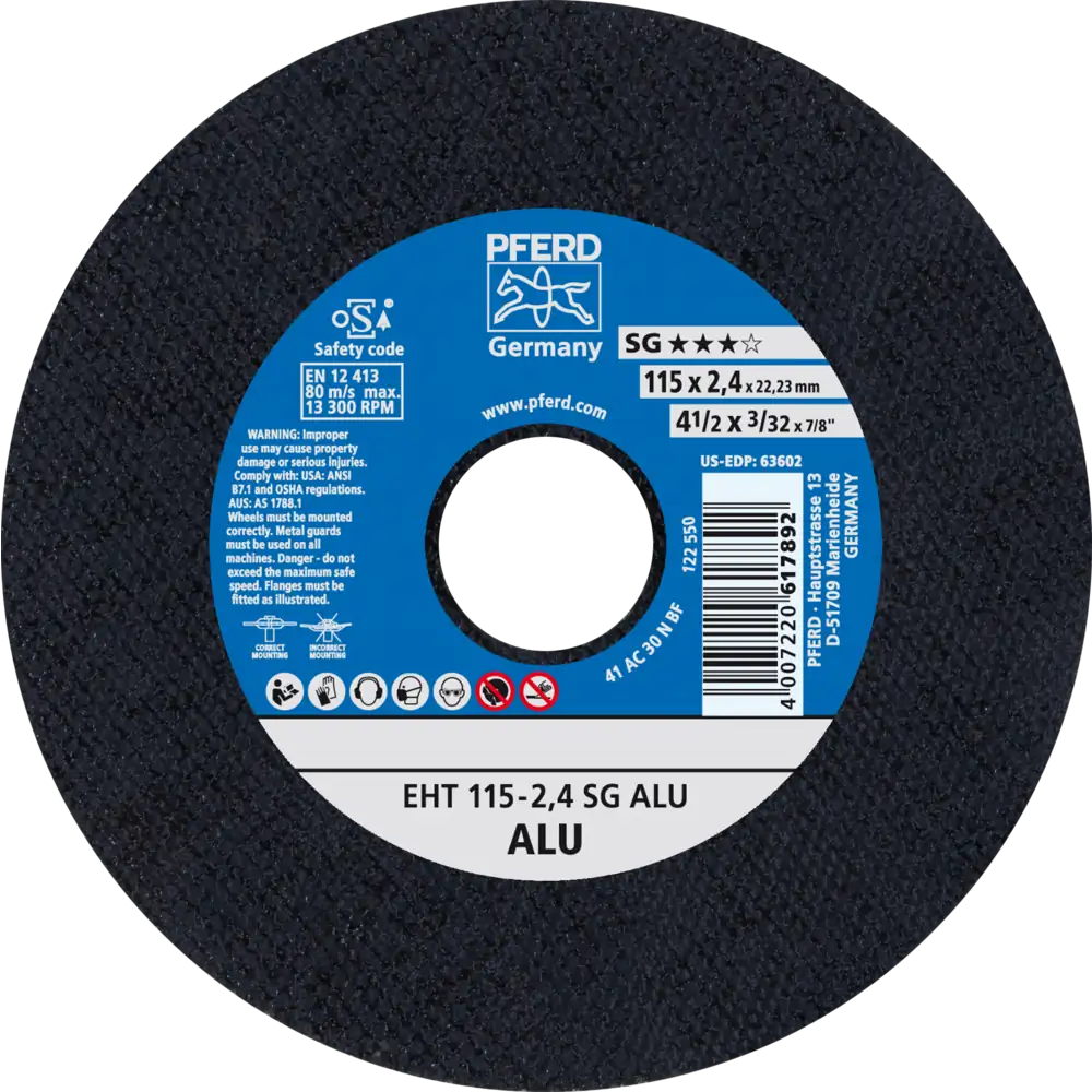 Pferd Tools PFERD TOOLS Trennscheibe EHT 115x2,4x22,23 mm gerade Leistungslinie SG ALU für Alu-1 Product picture Primär-Darstellung