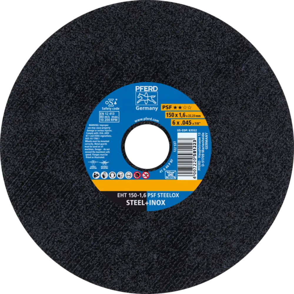 Pferd Tools PFERD TOOLS Trennscheibe EHT 150x1,6x22,23 mm gerade Universallinie PSF STEELOX für Stahl/Edelstahl-1 Product picture Primär-Darstellung