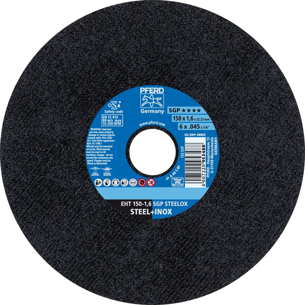 Pferd Tools PFERD TOOLS Trennscheibe EHT 150x1,6x22,23 mm gerade Speziallinie SGP STEELOX für Stahl/Edelstahl-1 Product picture Primär-Darstellung