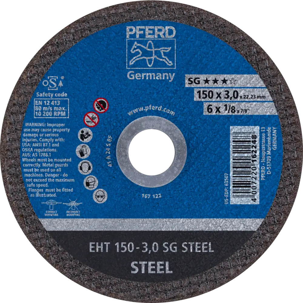 Pferd Tools PFERD TOOLS Trennscheibe EHT 150x3,0x22,23 mm gerade Leistungslinie SG STEEL für Stahl-1 Product picture Primär-Darstellung