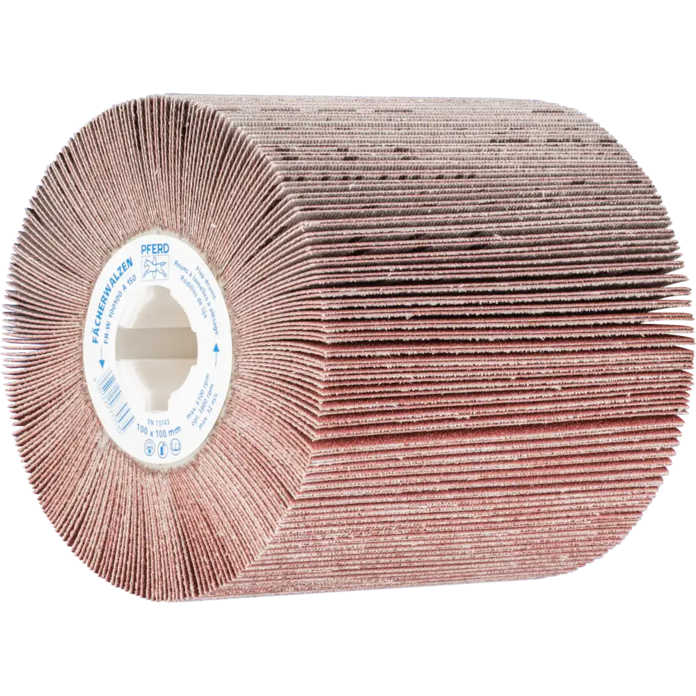 Pferd Tools PFERD TOOLS Fächerschleifwalze Ø 100x100 Keilnut 19 mm A150 zum universellen Einsatz auf Walzenantrieben-1 Product picture Primär-Darstellung