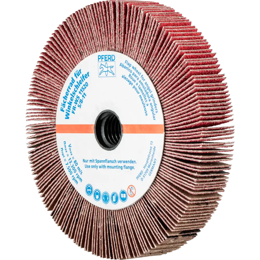 Pferd Tools PFERD TOOLS Lamellenschleifrad für Winkelschleifer FR WS Ø 115x20mm 5/8-11 CO-COOL80 für Edelstahl-1 Product picture Primär-Darstellung
