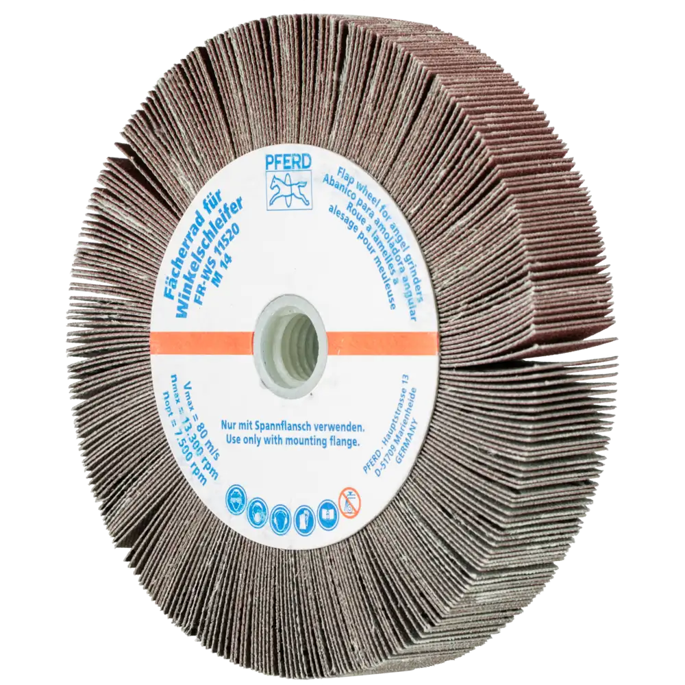 Pferd Tools PFERD TOOLS Lamellenschleifrad für Winkelschleifer FR WS Ø 115x20mm M14 A240 universelle Anwendung-1 Product picture Primär-Darstellung