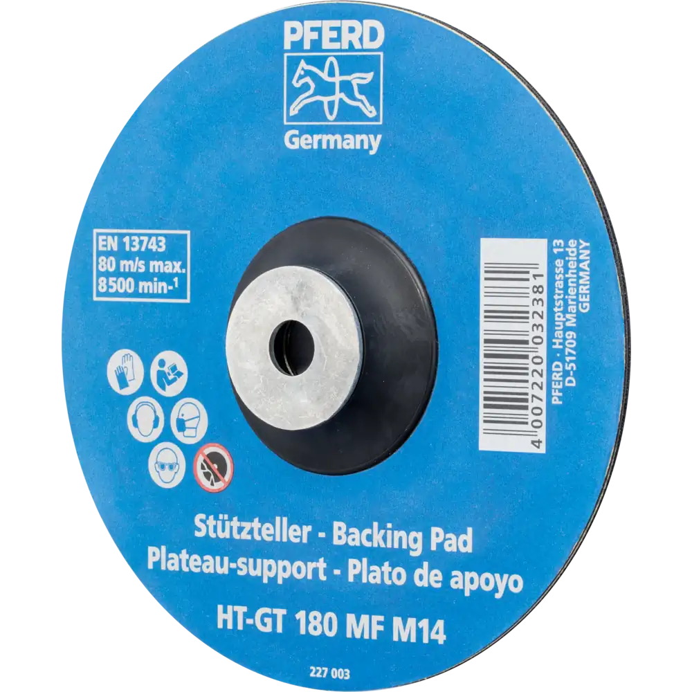Pferd Tools PFERD TOOLS Hitzebeständiger Stützteller mit Spannmutter Ø 180 HT-GT M14 für Winkelschleifer 180-1 Product picture Vorderansicht