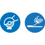 Safety pictogram Side- and perpendicular use