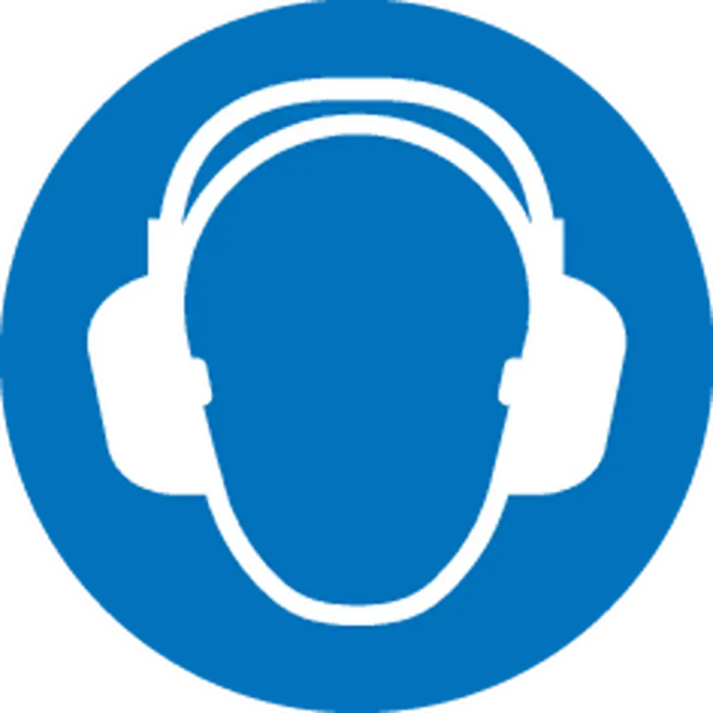 Pferd Tools PFERD TOOLS Keramikkorn Schleifband BA 20x480mm CO-COOL80 für Edelstahl-Schliff mit Bandschleifer-4 Safety pictogram Wear ear protection (ISO 7010)