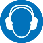 Safety pictogram Wear ear protection (ISO 7010)