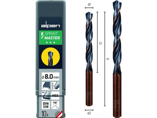 L133 Ø9,92 Spiralbohrer DIN 338 Sprint Master-1