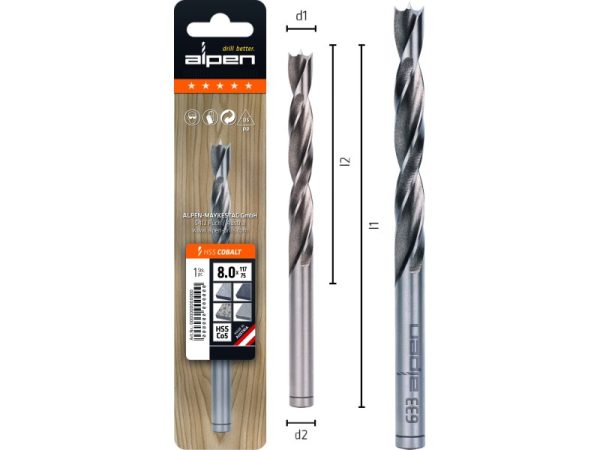 L160 Ø14 Holzspiralbohrer HSS Cobalt-1