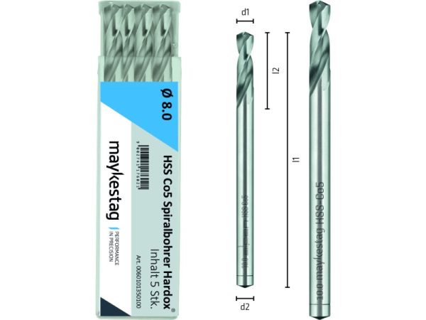 L117 Ø8,5 Spiralbohrer für zähe und harte Bleche HSS COBALT STABLE-1