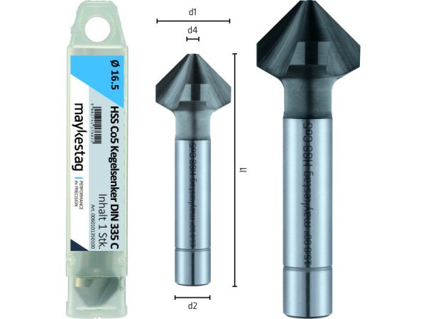 L50 Ø8,3 HSS Cobalt Kegelsenker ungleiche Teilung MAYKESTAG-1