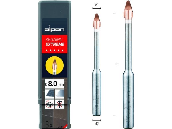 L115 Ø6 Feinsteinzeug-Fliesenbohrer Keramo Extreme-1