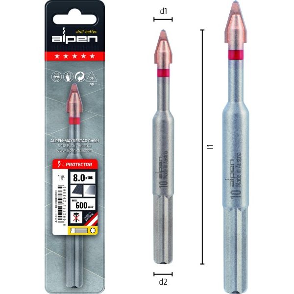 L103 Ø5 Feinsteinzeug-Fliesenbohrer C PROTECTOR-1