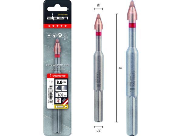 L106 Ø8 Feinsteinzeug-Fliesenbohrer C PROTECTOR-1