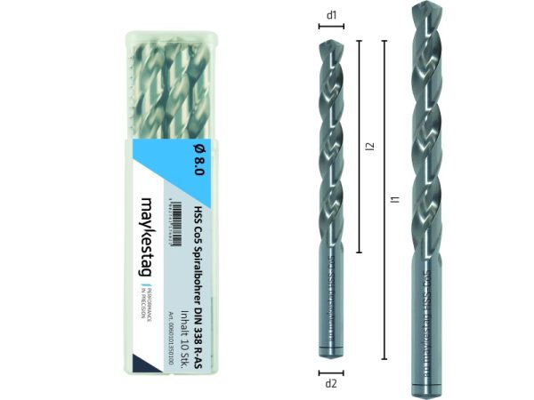 L125 Ø9 Spiralbohrer HSS Co5-1