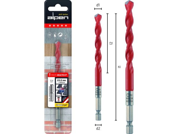 L100 Ø5,5 Hartmetall-Mehrzweckbohrer Profi Multicut-1